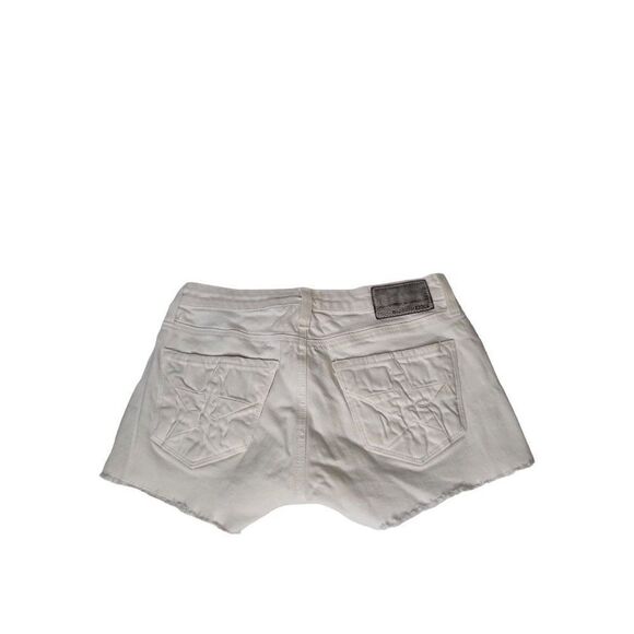 Big Star 1974 Jean Shorts Women Sz 26 Alex Mid Rise Fit‎ White Cut Off Western - Picture 2 of 6